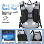 Lightweight Hydration Backpack, Running Backpack with 2L Water Bladder