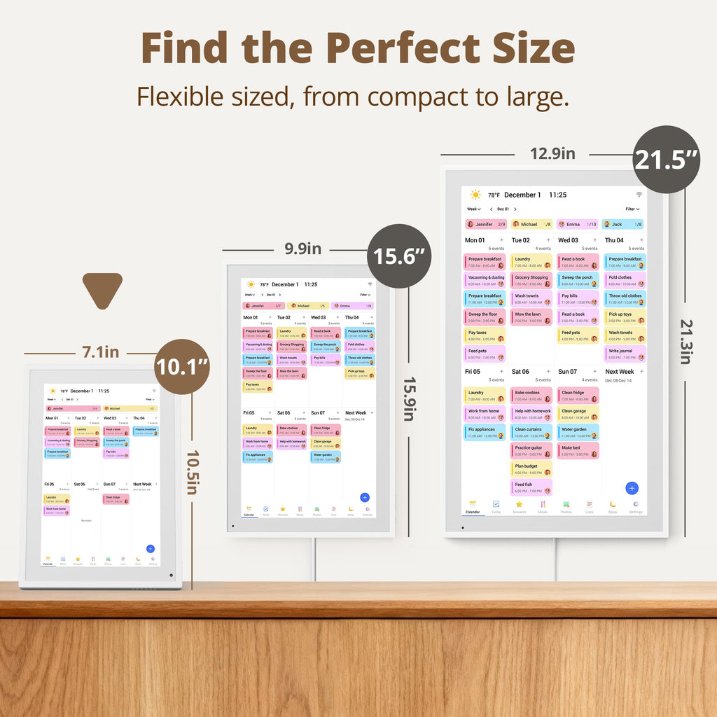 Dragon Touch 10.1 inch Digital Calendar Chore Chart – Interactive Touchscreen, Smart Family Planner, Hearth Display Desk Digital Calendar Best Gifts for Christmas, Wedding, Mom