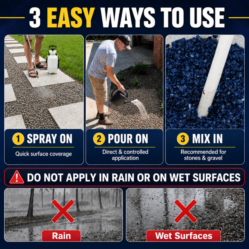 Teexpert Double Concentrated Rock Glue: 2 Gallon Stone Glue for Landscaping Fast-Dry Gravel Binder Long-Lasting Adhesive for Pea Rocks Stabilizer for Landscape Outdoor Yards Garden Patio