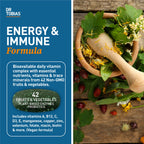 Dr. Tobias Adult Multivitamin for Women & Men, Immune Supporting Vitamins from 42 Fruits, Vegetables, Plus Probiotics, Vegan Multivitamins for Men & Women, Non-GMO, 180 Tablets, 60 Servings
