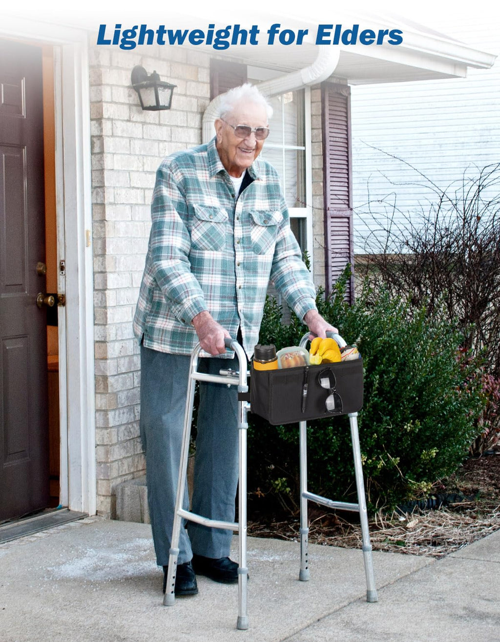 JOYTUTUS Walker Basket for Folding Walker, Basket for Walkers for Seniors,Rollator Walkers Storage Bag, Can be Installed Outside or Inside of Walker, Wheerchair