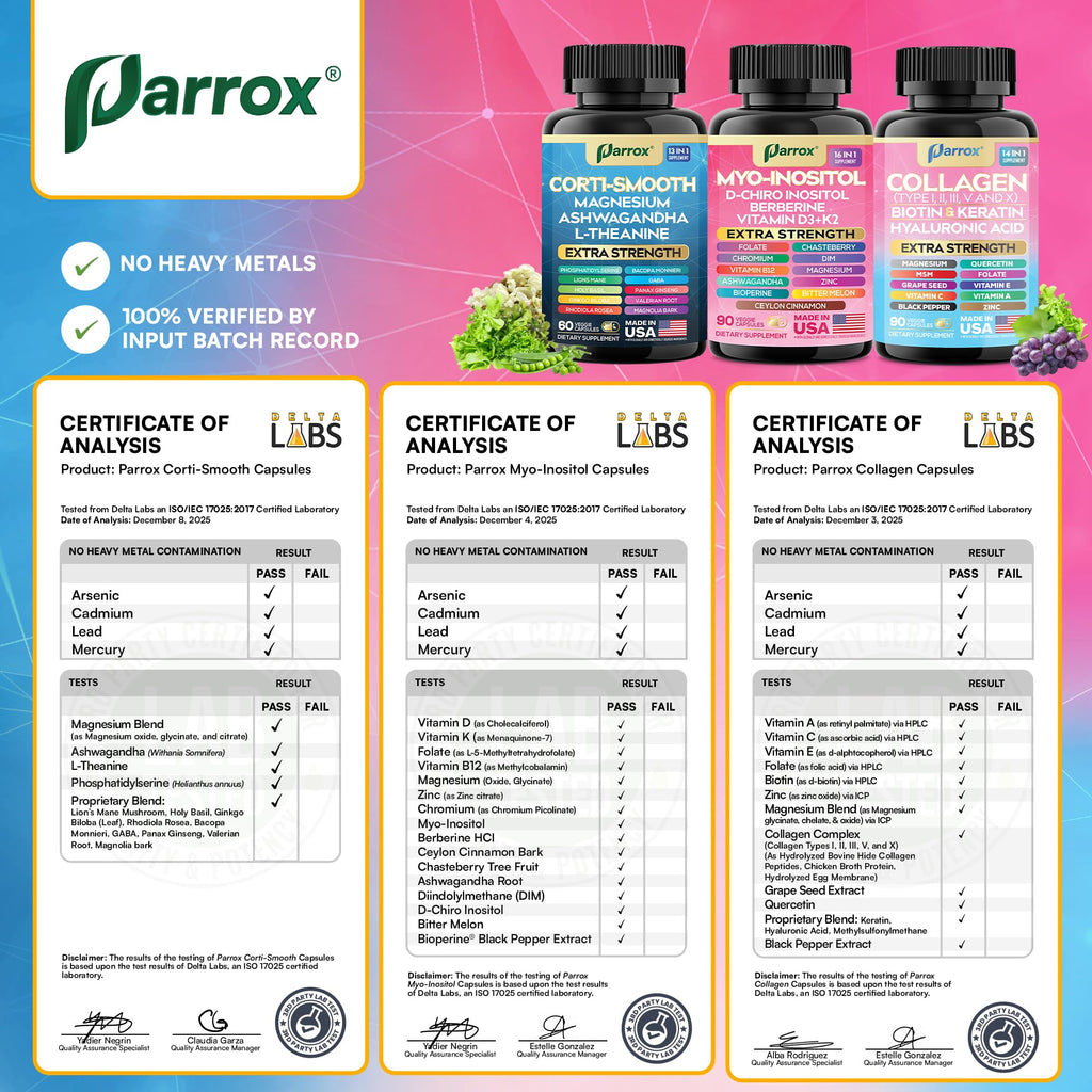 Parrox Collagen, Myo-Inositol & Cortisol Bundle, Berberine, She Shines Set