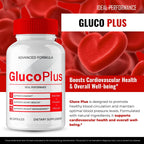 Gluco Plus Advanced Blood Formula Capsules, Official GlucoPlus Supplement Pills - Maximum Strength, All Natural for Healthy Circulation & Stable Level, Advanced Gluco Health Plus Reviews (2 Pack)