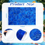 Yexiya 6 Pcs PVC Pool Repair Patches 8.45x5.51 Inch - Heavy-Duty Vinyl Adhesive Patch Kit for Above Ground Pools, Air Mattress, Inflatable Boats, Tents(Marble,Sapphire)