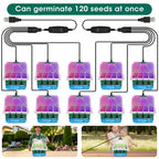 MQHUAYU 10-Pack Self Watering Seed Starter Tray with Grow Light 120Cell