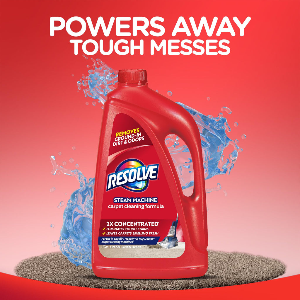 Resolve Steam Carpet Cleaner Solution Shampoo, 3.75 Lb Bottle, 2X Concentrate, Safe for Bissell, Hoover & Rug Doctor, Carpet Cleaner, Carpet Cleaner Solution