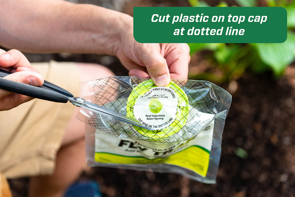 RESCUE! Outdoor Disposable Fly Trap – Hanging Fly Catcher with Attractant Bait, Fly Bag for Patio, Yard, Trash & Farm Areas – Easy-to-Use Outdoor Fly Control - 5 Traps