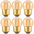 PADMO LUDAZ G40 LED Low Watt Light Bulbs Warm Glow E26 Amber 1W 10 Watt Light Bulb,Low Lumen Light Bulb Small Edison Short Dim Light Bulbs for Lamp,Bedroom (Amber 2200K, 6 Count)