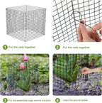 6 Pack Small Wire Plant Protectors, 24 Pieces Square Plant Protectors from Animals Mesh Plant Cage Chicken Wire Cover for Protect Plants, Garden,Shrubs and Vegetables from Animals(12x12 in)