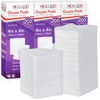 HEALQU 600 Gauze Pads 4x4 - Soft Non-Woven 4-Ply for Tooth Extractions, and Dental Procedures - Non-Sterile Square Gauze Sponges for First Aid, Surgical, & Wound Dressing (3 Packs of 200)