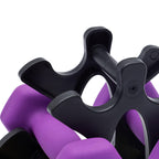 Amazon Basics Neoprene Dumbbell Hand Weights with Stand, Rack with 3 Pairs (2, 3, and 5 pound), Non-Slip Hexagon, Pink/Purple/Green