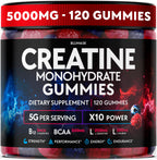 Creatine Monohydrate Gummies Complex 5000 MG for Men & Women, Preworkout Gummy with BCAA, L-Carnitine, Taurine & Vitamin B12 for Muscle Growth, Strength & Energy Support , Flavored and Chewable