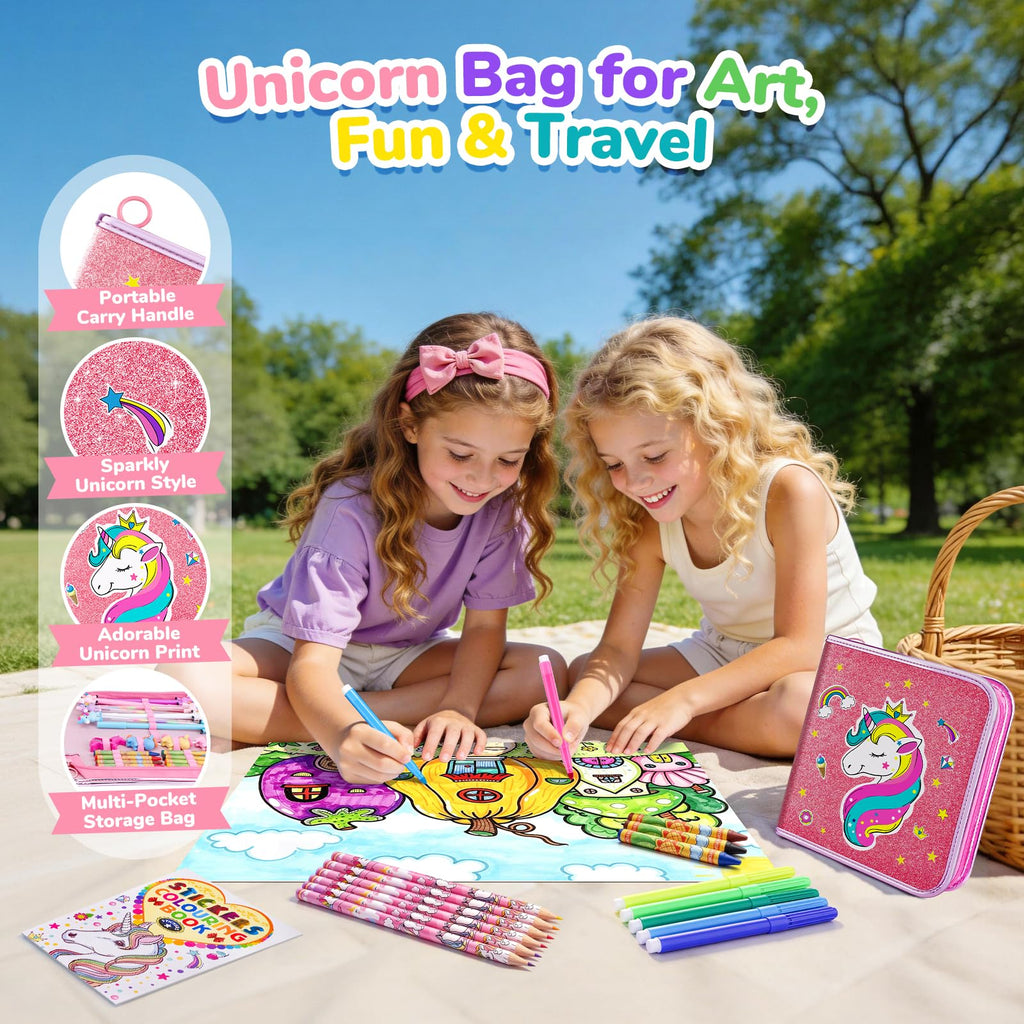 MAIGOZON 56 Pcs Scented Markers Art Supplies for Kids 4-8, Unicorn Toy Gift