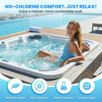 AquaJoyer Non-Chlorine Spa Shock for Hot Tub – Chlorine-Free Treatment, Helps Support Bromine, Saltwater Safe, Quick Dissolving Oxidizer Oxidizing, 35oz Each (2 Pack)