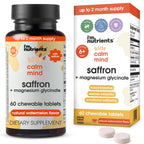 I’m Nutrients Calm Mind | Saffron Supplements for Kids | Nervous System Support | Kids Magnesium | Vitamin B6 | Zinc | Naturally Flavored | No Artificial Ingredients | 60 Chewable Tablets