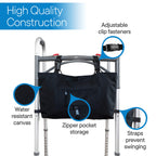 RMS Water Resistant Tote Bag for Walker, Rollator or Scooter (Black)