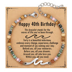 40th Birthday Gifts Women, 40th Birthday Decorations Wave Bracelet