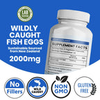 Wild Caught Fish Eggs 2,000mg - Omega 3 Supplement for Eye, Brain Health, Supports Immunity, Bones and Teeth, Mood Support with Omega 3-6-9 Fish Egg Capsules