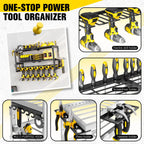 Hipidian Power Tool Organizer Wall Mount- 300lb Capacity 3-Tier Storage Rack with 7 Drill Holders for Garage Tools, Best Birthday Tools Gifts for Men Dad Husband
