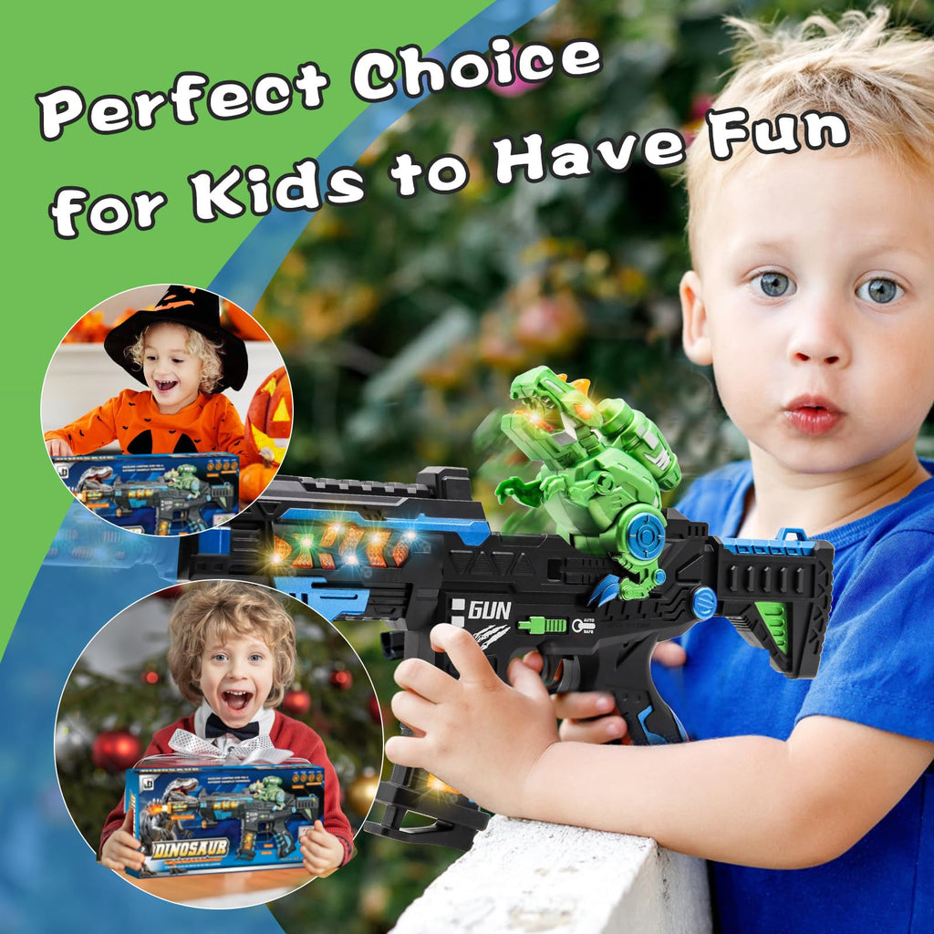 DaoDaoZhu Dinosaur Light Up Toy Gun with Sound Effects, Toy Guns for Kids