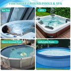 Premium Pool Vacuum Jet Underwater Cleaner, 3 Scrub Brushes, 2 Fine Mesh Bags, 6 Section Telescopic Pole of 56.5" and Handle - for Above Ground Pools,Spas & Ponds