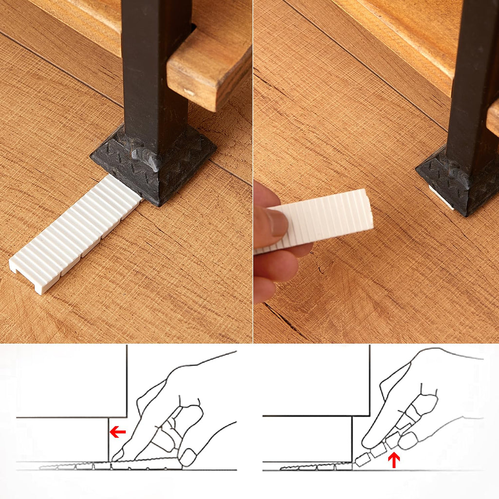 ZZJMCH 12 Pack White Multi Purpose Furniture Plastic Shims for Leveling Extreme Weight Capacity Wedges Easy to Snap Cut-to-fit Size Leveler for Toilet Shims, Doors, Windows, Sheds, Table