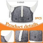 JaGely 2 Pcs Sauna Hat Viking Russian Banya Wool Sauna Cap for Women Men Finnish Ukraine Bath Accessories Gray and White