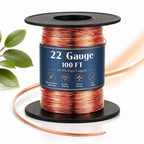 Therwen 100ft 22 Gauge Copper Wire for Gardening, Electroculture, Bonsai, Jewelry Making Beading DIY Craft Pure Bare Copper Wire Spool