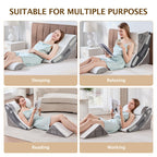 Bed Wedge Pillow, 4PC Adjustable Memory Foam Triangle Wedge Pillow Set For After Surgery, Pillow Wedge For Sleep Apnea, Back Pain Relief, Acid Reflux Relief, Orthopedic Pillow Wedge For Sleeping, Grey