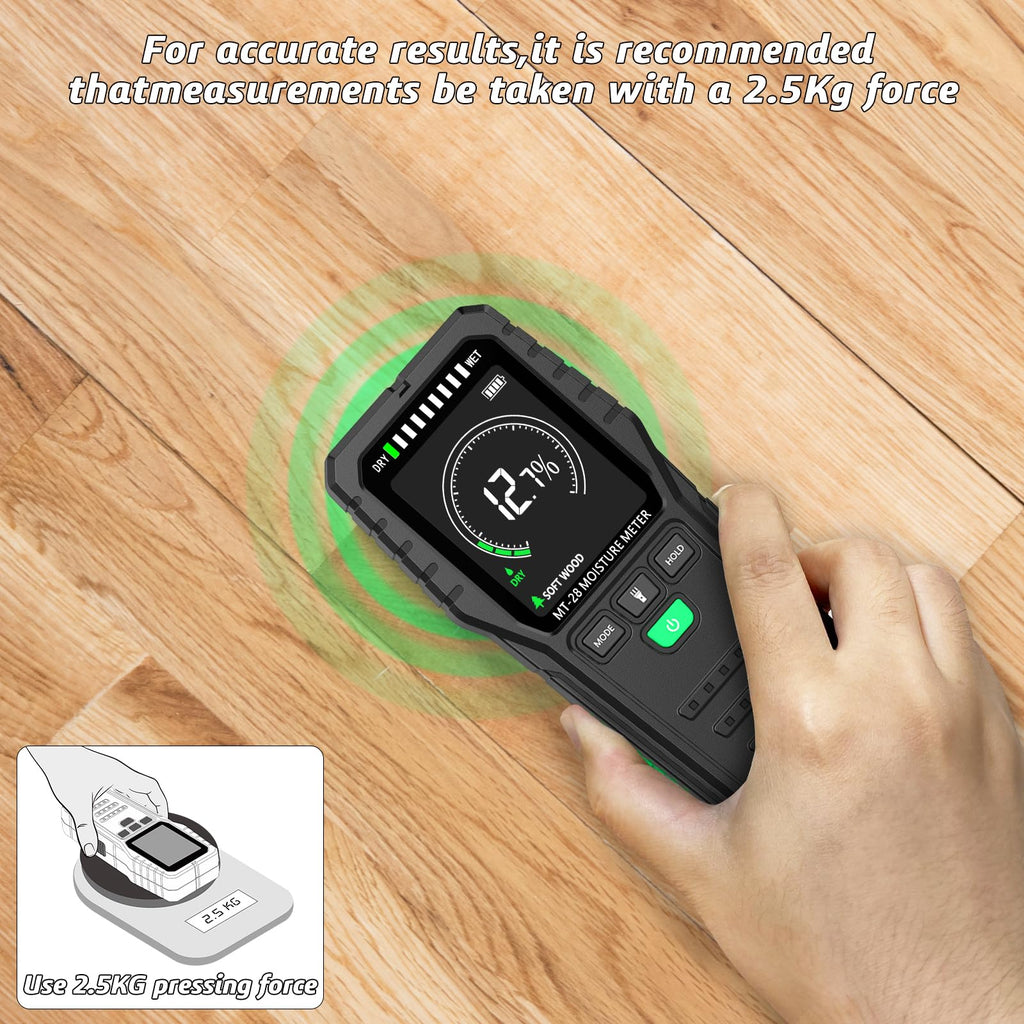 Pinless Moisture Meter for Wall,Floor – Digital Moisture Tester