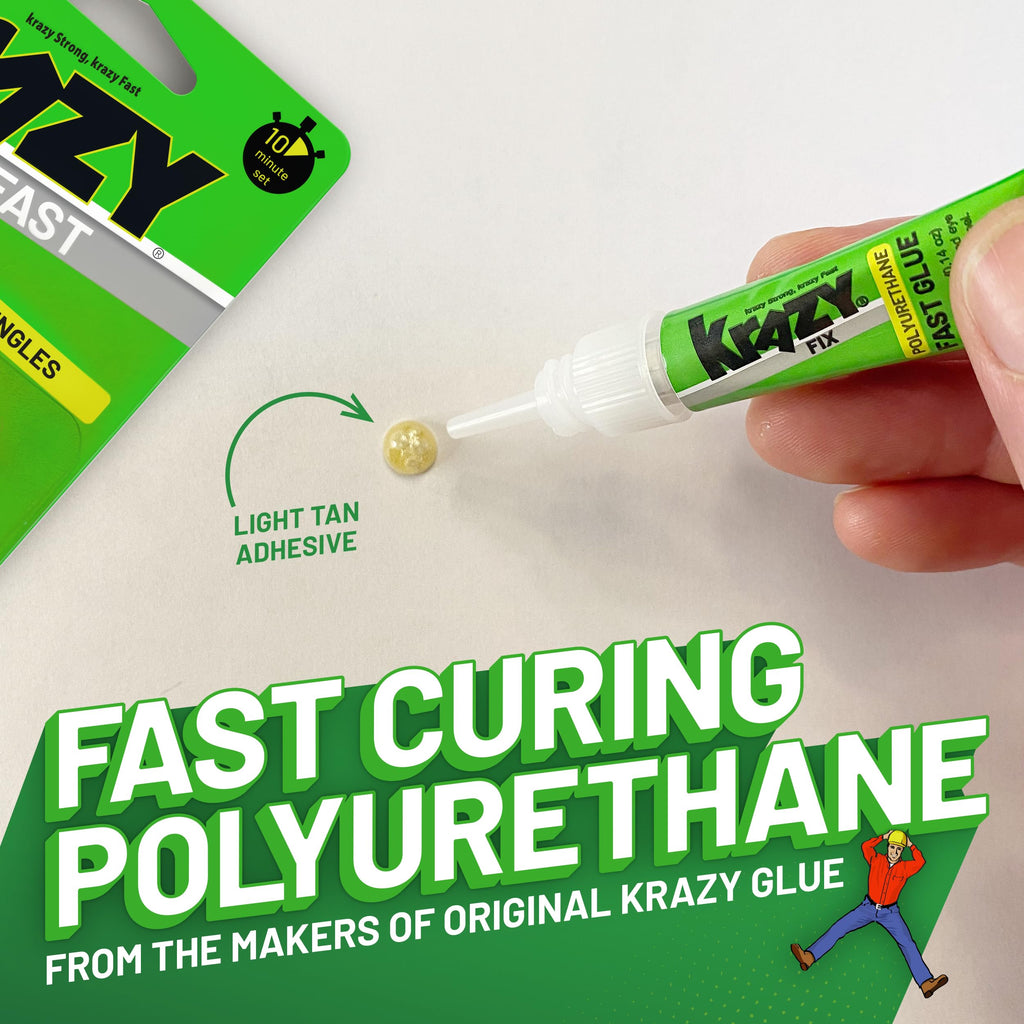 Krazy Fix Fast Waterproof Glue, Fast Curing Polyurethane Singles (3 x 4g)