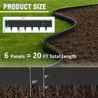 40"x10" Metal Landscape Edging, 6-Pack (20ft Total) – Rustproof Galvanized Steel Garden Border, Lawn & Flower Bed Edging, Decorative Hammer-in Outdoor Landscaping Border for Yard, Pathways & Driveways
