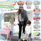 Esjay Toddler Busy Board Montessori Toys for Boys Girls, Sensory Board Educational Activities for Learning Fine Motor Skills, Birthday Gifts for Toddlers, Travel Toys for Airplane Car,Grey Dinosaur