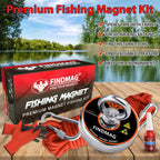 FINDMAG 1000 LBS Pulling Force Magnet Fishing Kit Fishing Magnets with Rope, Premum Kit for Retrieving in River and Magnet Fishing - 3.54 inch (90 mm) Diameter, Gift Ready