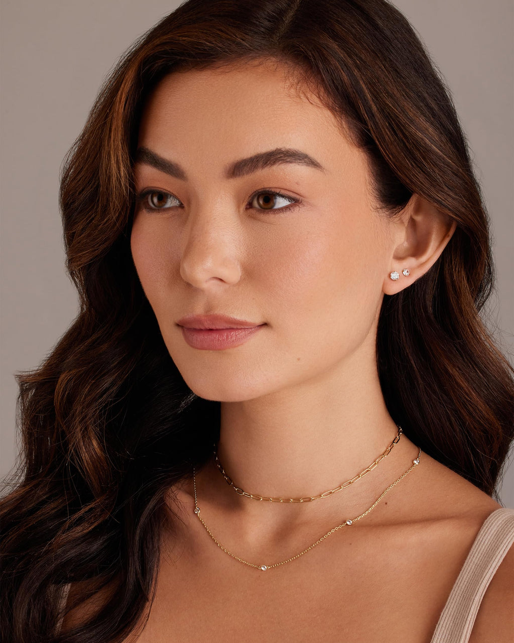 PAVOI CZ Waterproof Stud Earring Set, 14K Gold Plated, Yellow Gold