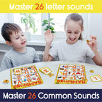 THE BAMBINO TREE Alphabet and Phonics Bingo - ABC Learning Letter Recognition and CVC Words with Pictures - Phonics Games for Kids Ages 3-7 yrs Preschool Kindergarten