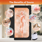 Gozuna Upgraded Portable Sauna for Home, Large Size Personal Sauna Box with 3L 1300W Steamer, Big Folding Chair, 9 Levels Heat, Full Body Steam Room Tent for Home Relaxation Spa 3'x3'x5.9' Black