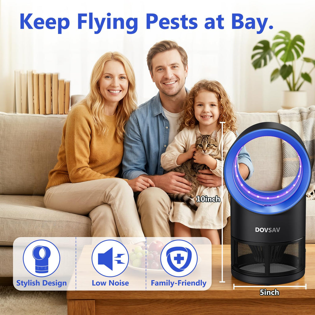Fruit Fly Trap for Indoors, Blue Bug Zapper Indoor with Suction & Timer
