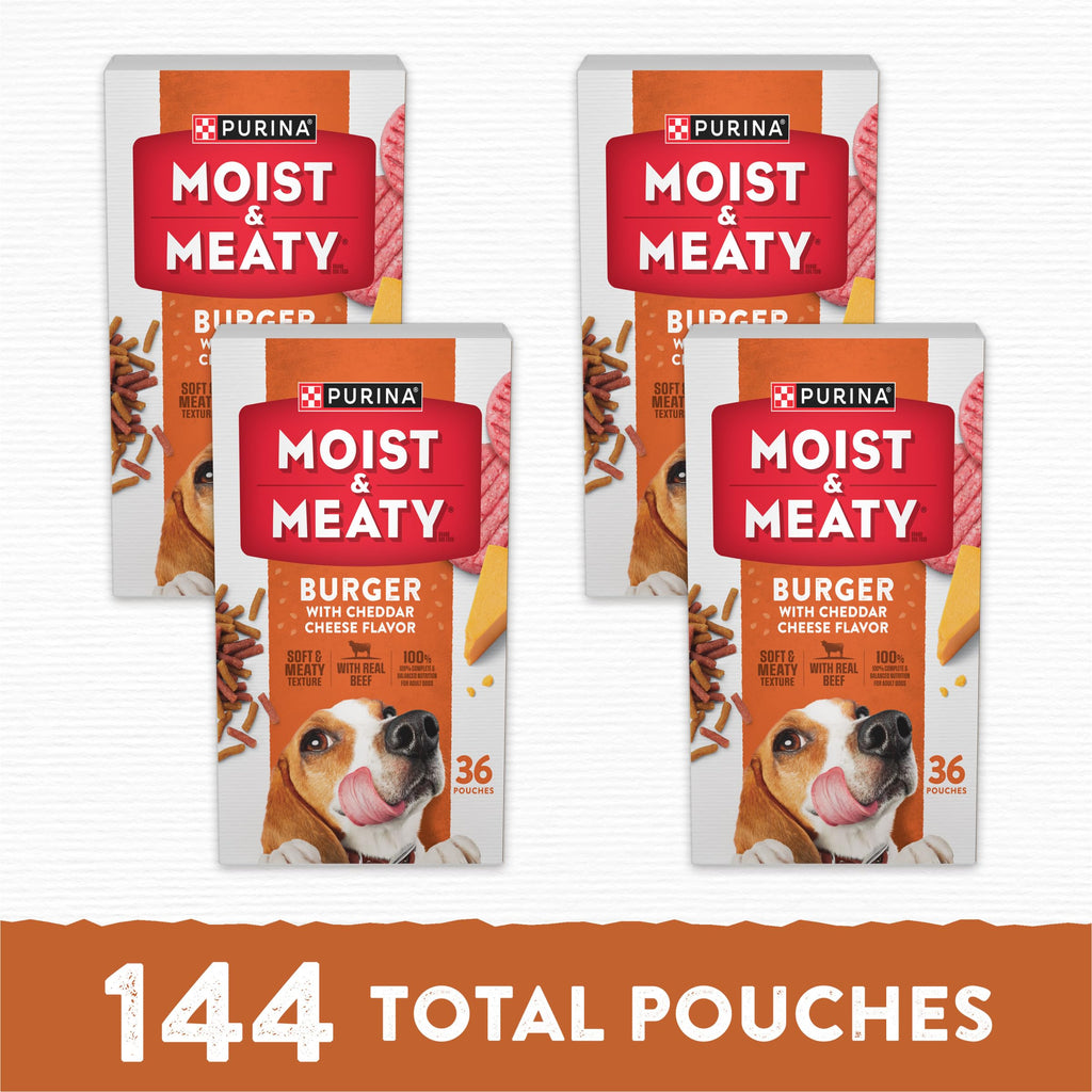 Purina Moist & Meaty Soft Dog Food Pouches, 36 ct