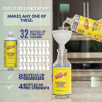 Whip-It All Natural Enzyme Cleaner Stain Fighting Kit - Professional Strength Stain Remover Spray 32oz and Concentrate Multi-Purpose Stain Remover 32oz - Made in the USA