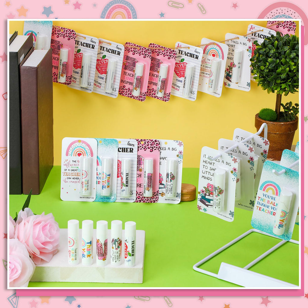 Sacubee 30 Pack Teacher Employee Appreciation Gift Bulk Lip Balm Employee Staff Appreciation Teacher Staff Team Thank You Gift Bulk Honey Flavor Balm Inspirational Party Favors for Women Men (Classic)