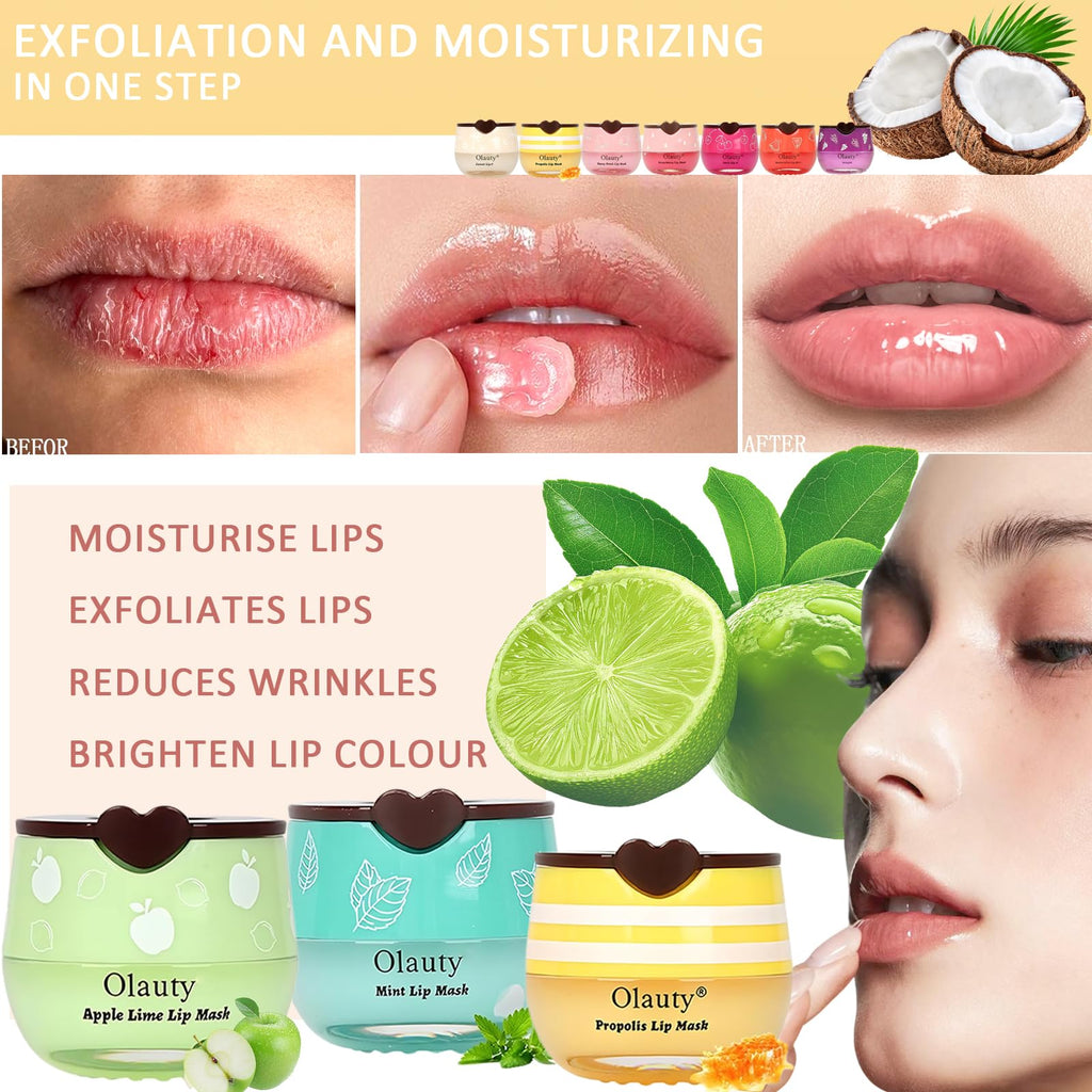 9PCS Bee Lip Balm Honey Pot,Honey Lip Balm Bulk,Hydrating Sleeping Lips Mask Overnight with Sticks,Lips Mask HoneyPot Moisturizing Reduce Lip Lines,Hydrating Prevention Dry &Cracked Lips Care