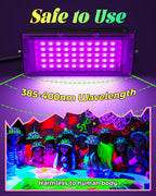 2 Pack 50W LED Black Light, Waterproof Blacklight for Glow Party, Halloween