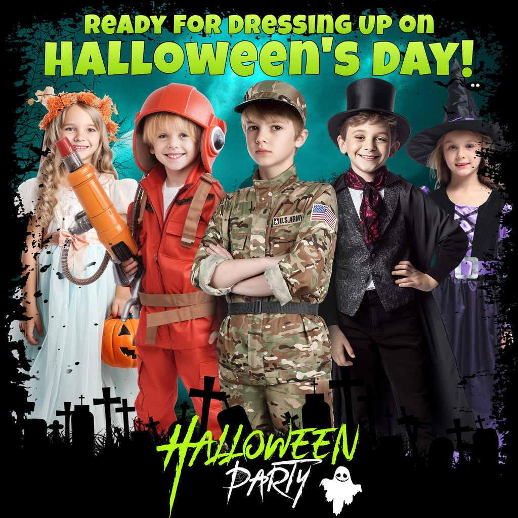 GIFTINBOX Army Costume for Boys, 15PCS Military Boys Halloween Costume