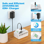 Quick Charge for Snow Joe & Sun Joe 24V Battery, 24VCHRG-QC iON+ Charger for iBAT24 & 24VBAT Series Batteries, iBAT24-LT, iBAT24-XR, 24VBAT-LTE, 24VBAT-XR AC Adapter