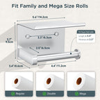 FORIOUS Toilet Paper Holder with Shelf, Adhesive or Screw, Commercial