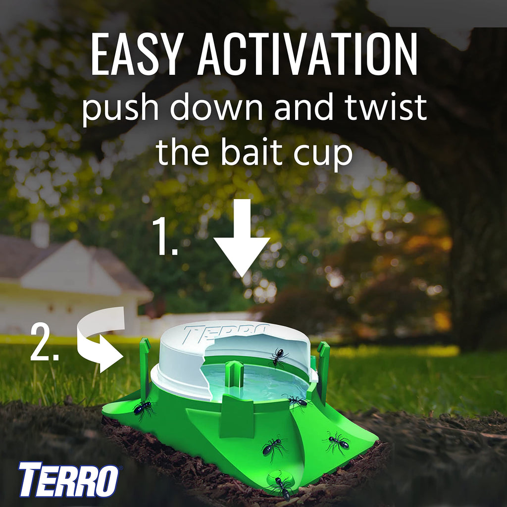 TERRO Outdoor Ready-to-Use Liquid Ant Bait Killer and Trap - Kills Common Household Ants - 12 Bait Stations - T1804-3SR
