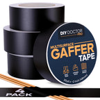Strong Adhesive Gaffer Tape 2 Inch x 30 Yards Black Matte Cloth - 4 Pack