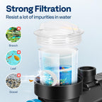 VIVOHOME 1.5HP 6360GPH Self-Priming Pool Pump with Timer, 115V for In/Above Ground Pools, 1.5" PVC Pipe & Hose Fittings w/Strainer Basket