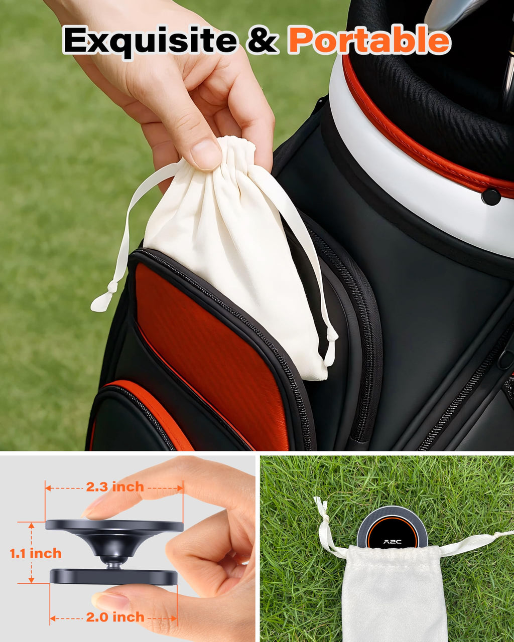 A2C Alloy Magnetic Golf Cart Phone Holder, Unique Golf Accessories for Men